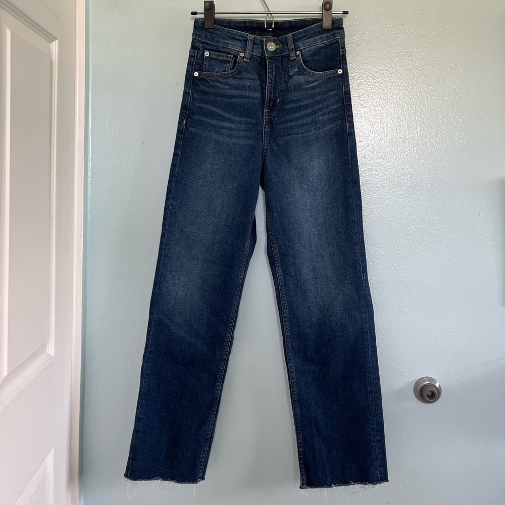 h&m straight leg dark wash denim